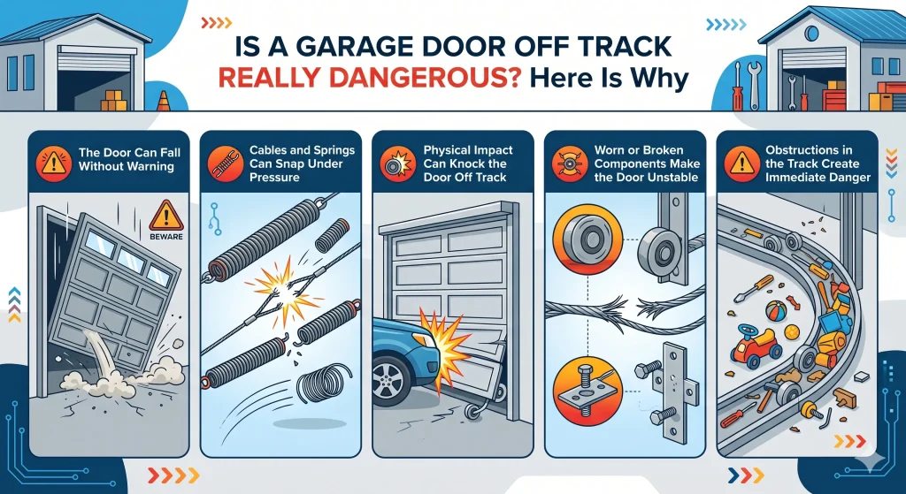 Garage Door Off Track Really Dangerous? Here Is Why